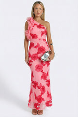 Bougainvillea One Shoulder Maxi Dress