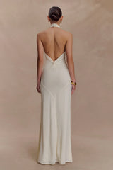 Elyna Slinky Halter Maxi Dress - Ivory
