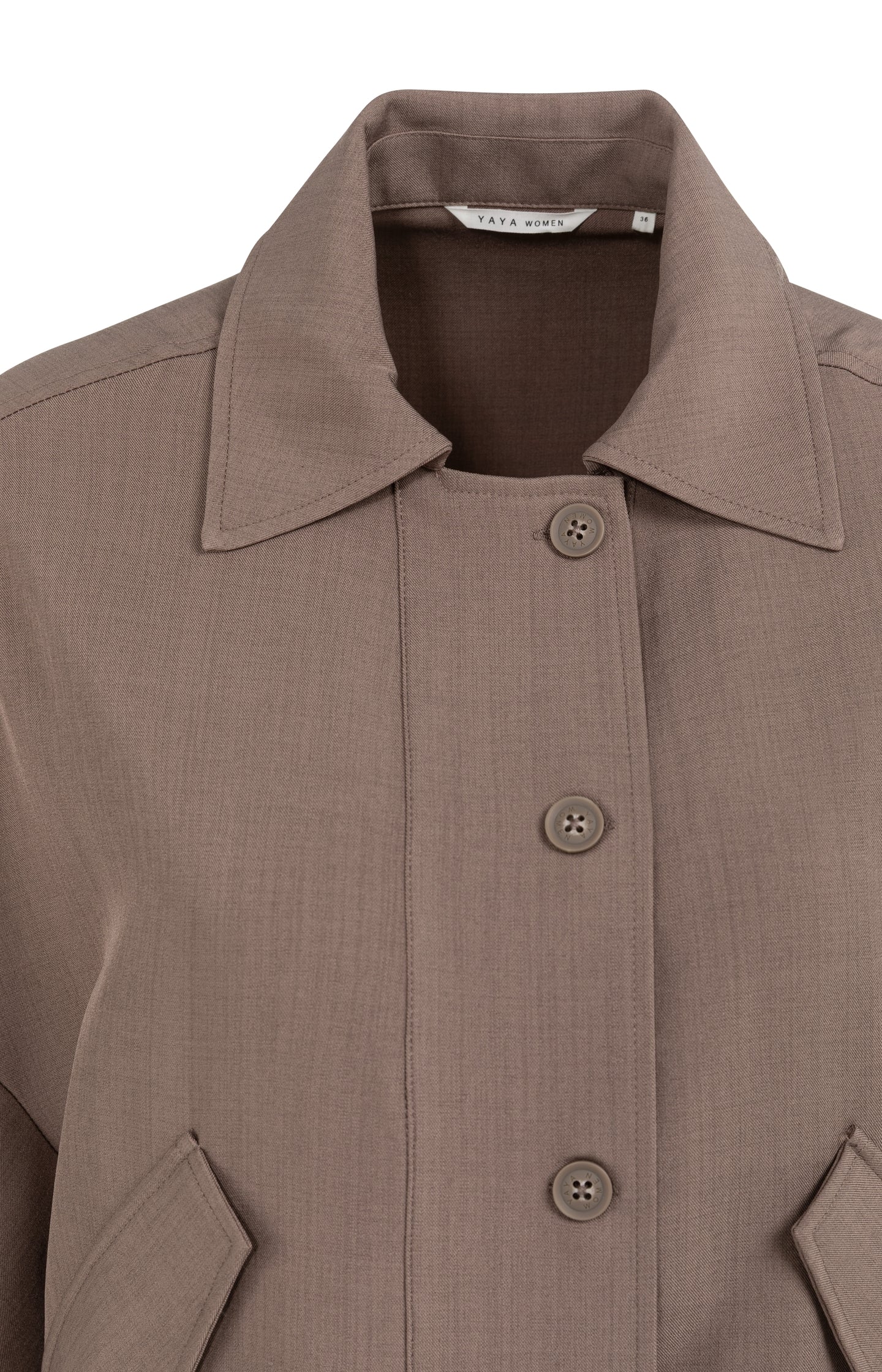 Blouse jacket with adjustable waistband and pockets