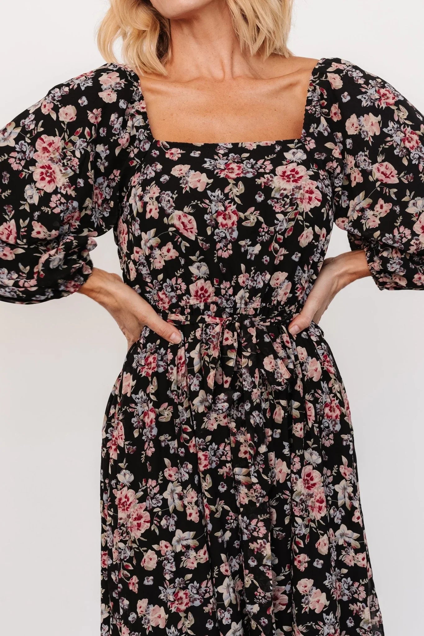 Della Dress | Black Multi Floral