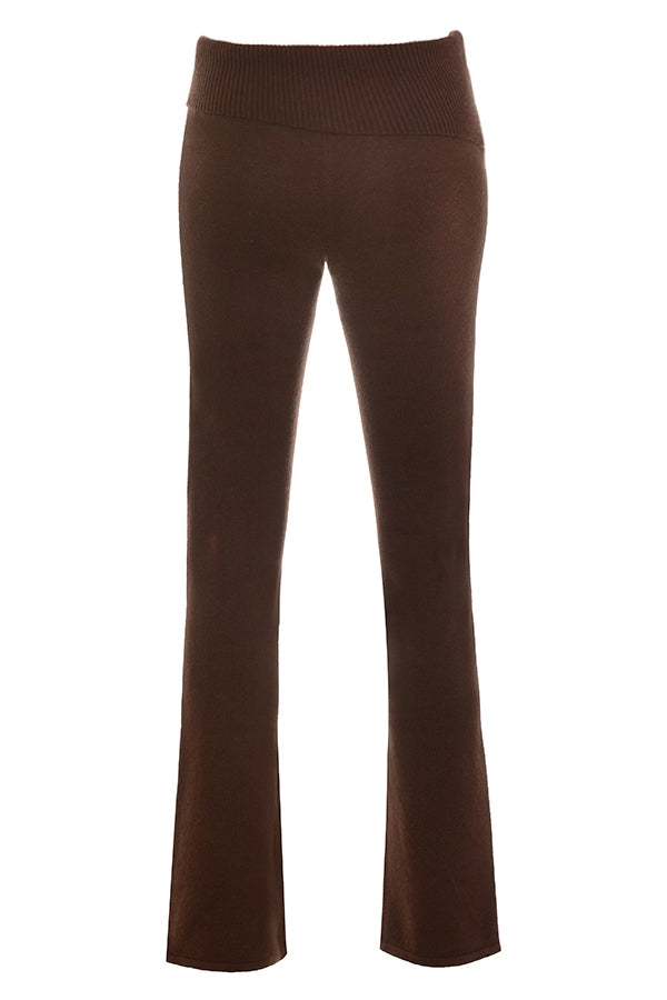 Ama-Chocolate Cashmere Blend Trousers - SALE