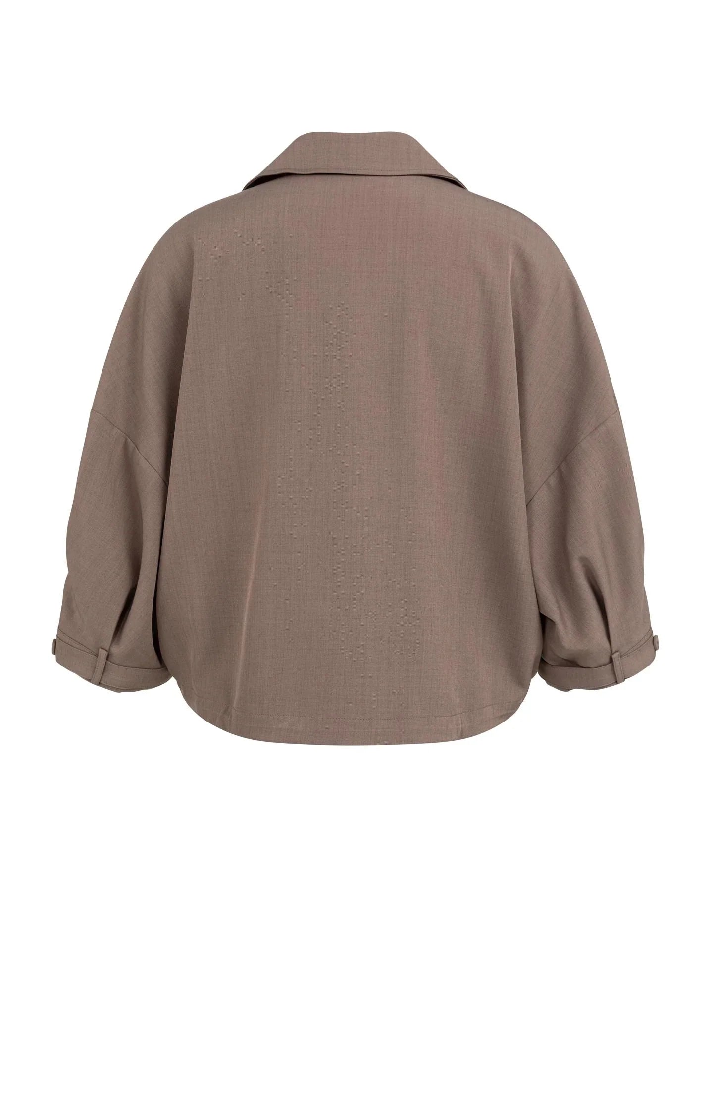 Blouse jacket with adjustable waistband and pockets