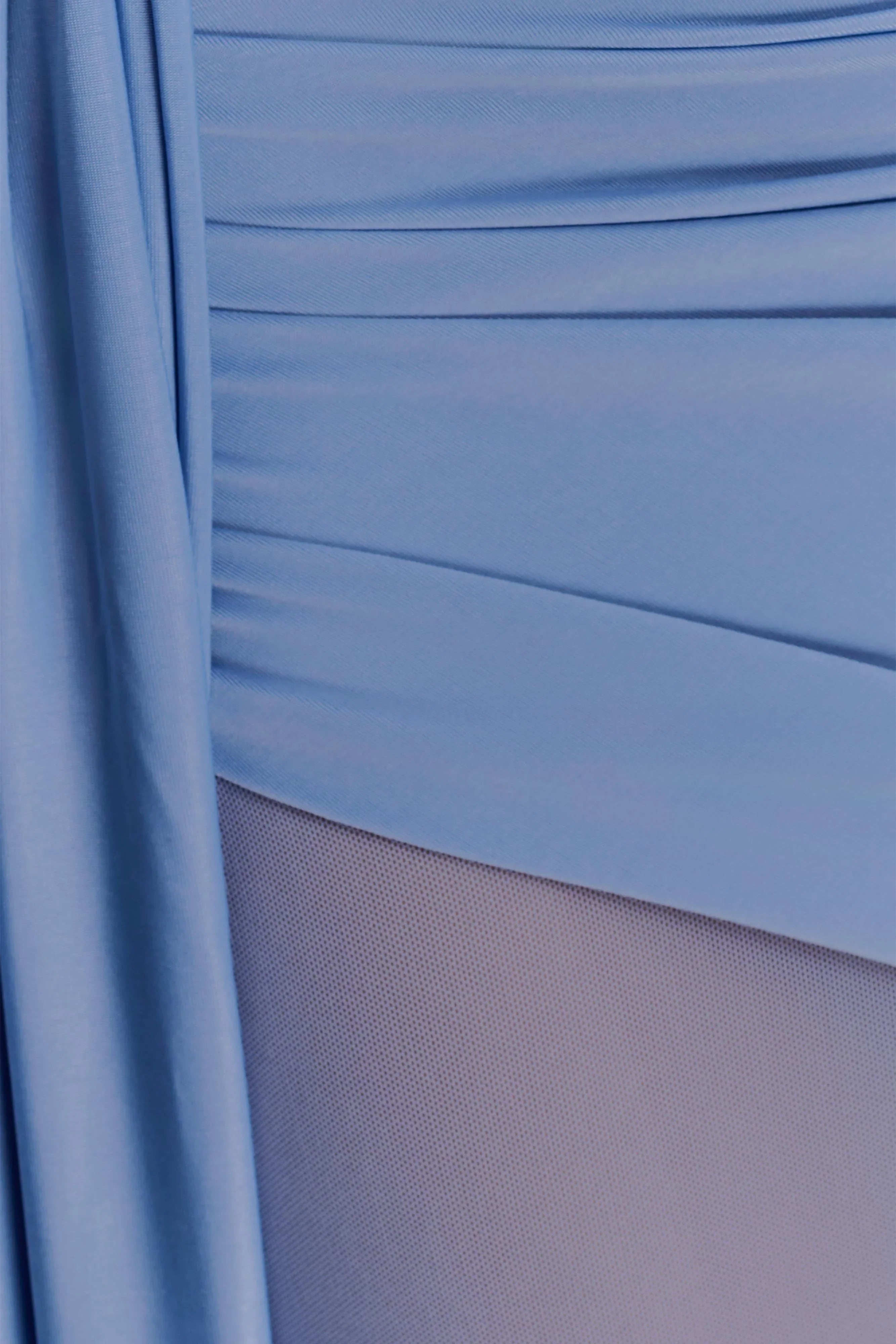 Asher Slinky One Shoulder Maxi Dress - Cornflower Blue