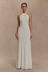 Elyna Slinky Halter Maxi Dress - Ivory