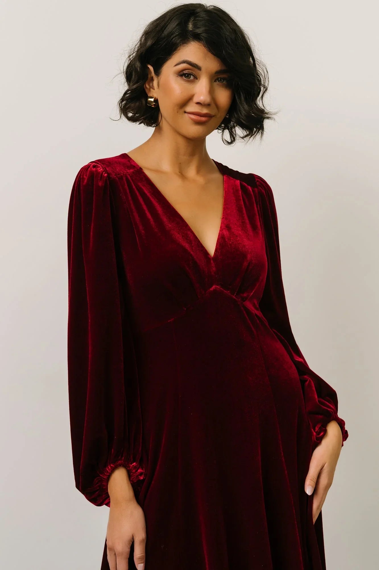 Adelita Velvet Maxi Dress | Merlot