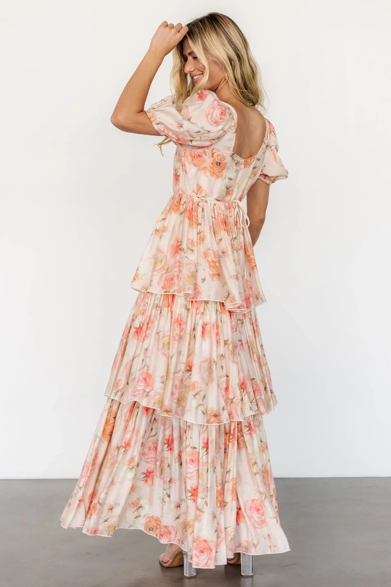 Cozette Tiered Maxi Dress | Blush Floral