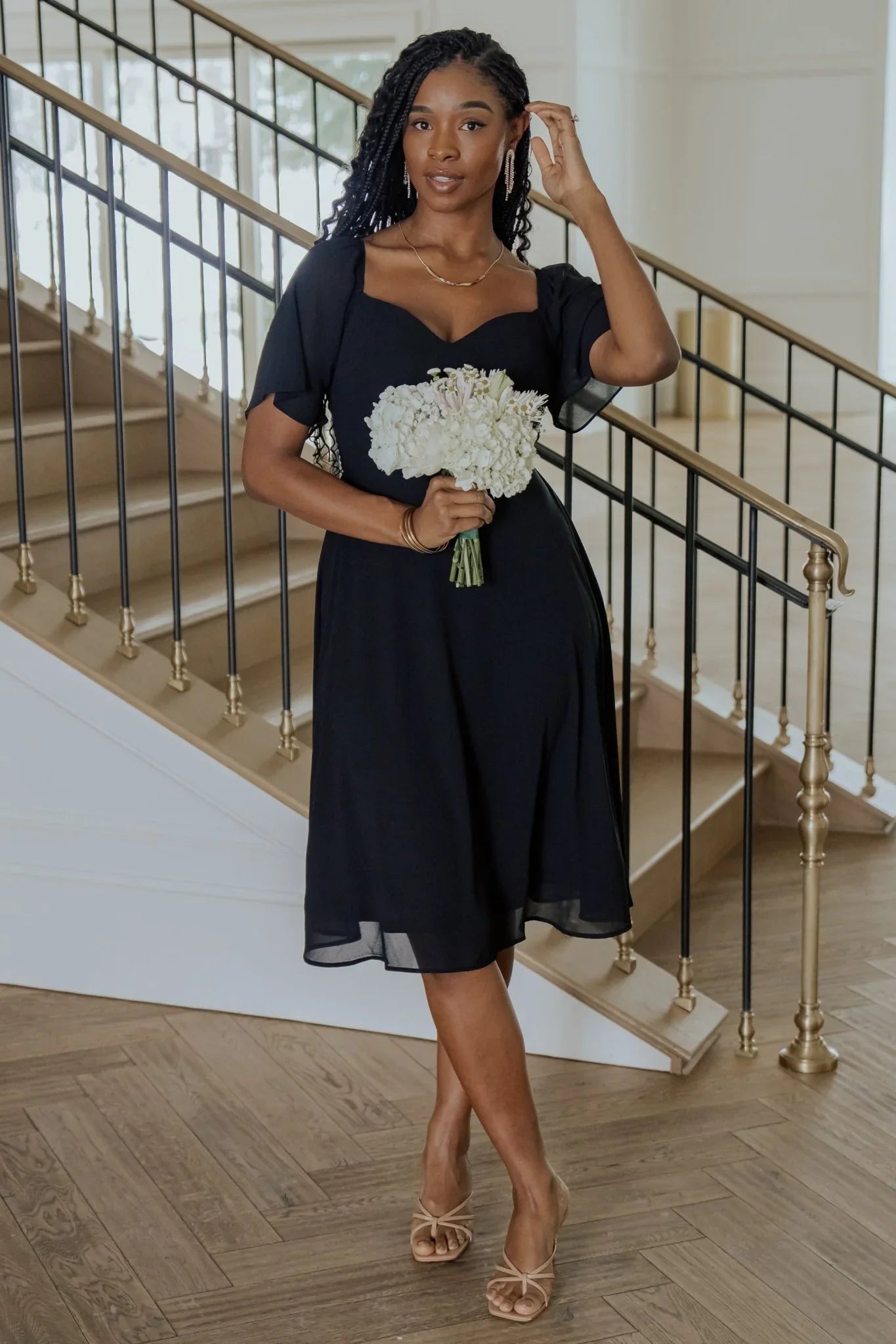 Colette Sweetheart Midi Dress | Black