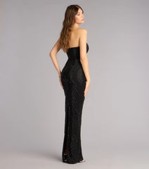 Kasey Rhinestone Plunge Mermaid Formal Dress