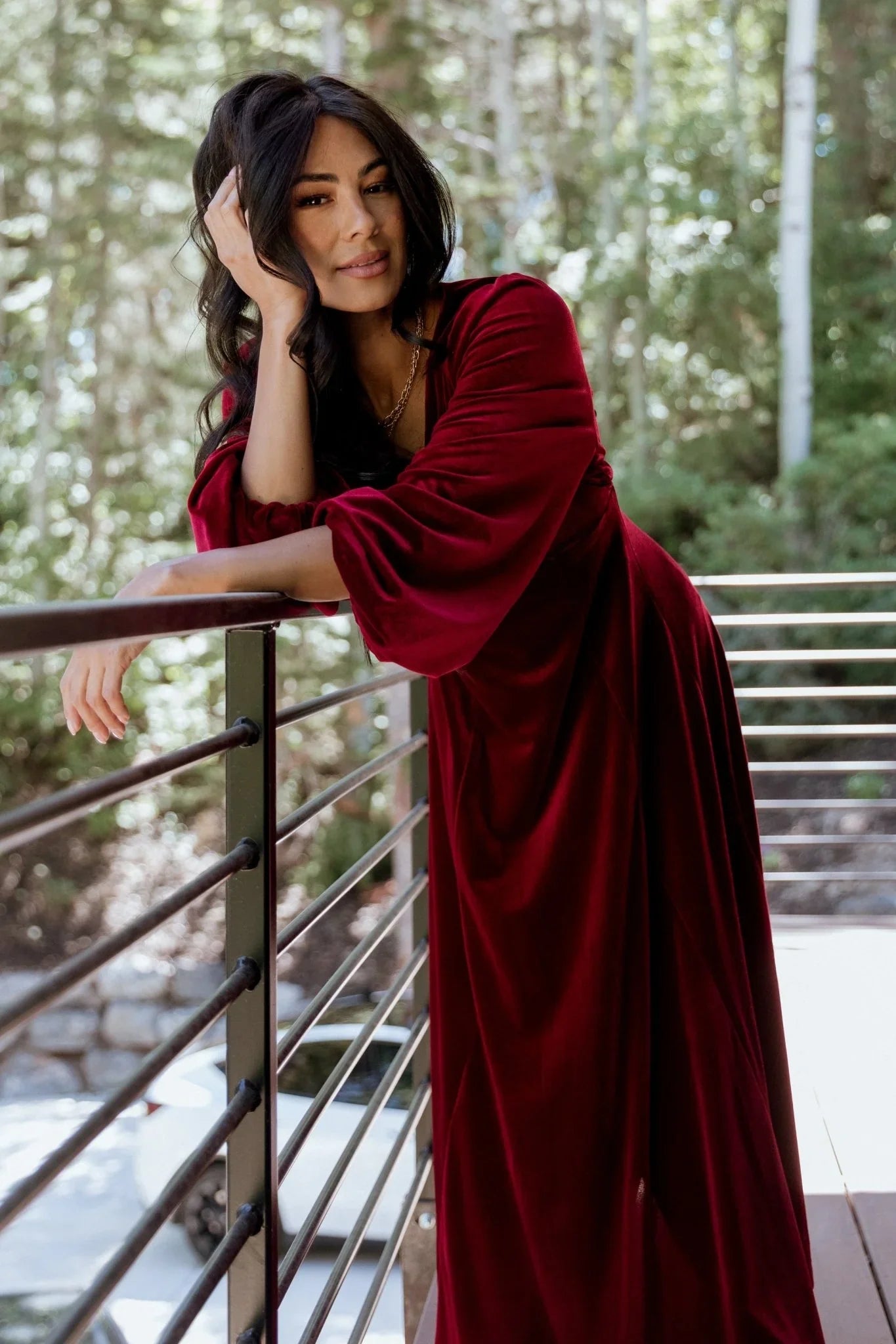 Adelita Velvet Maxi Dress | Merlot
