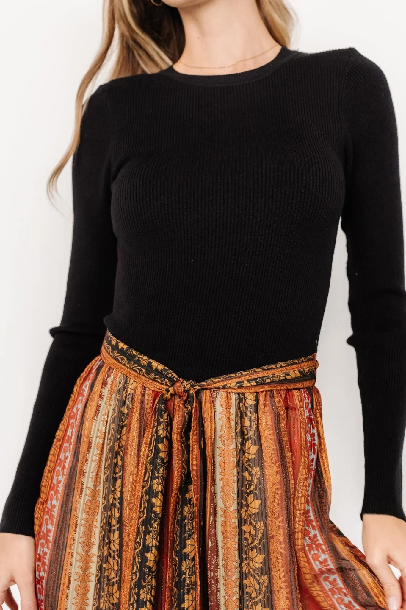Emryn Sweater Dress | Black + Multi Print