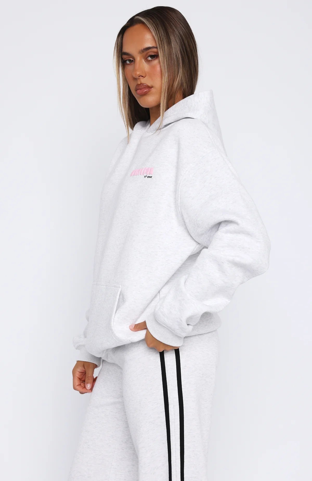 11th Street She's So Lucky Oversized Hoodie Leopard Splice