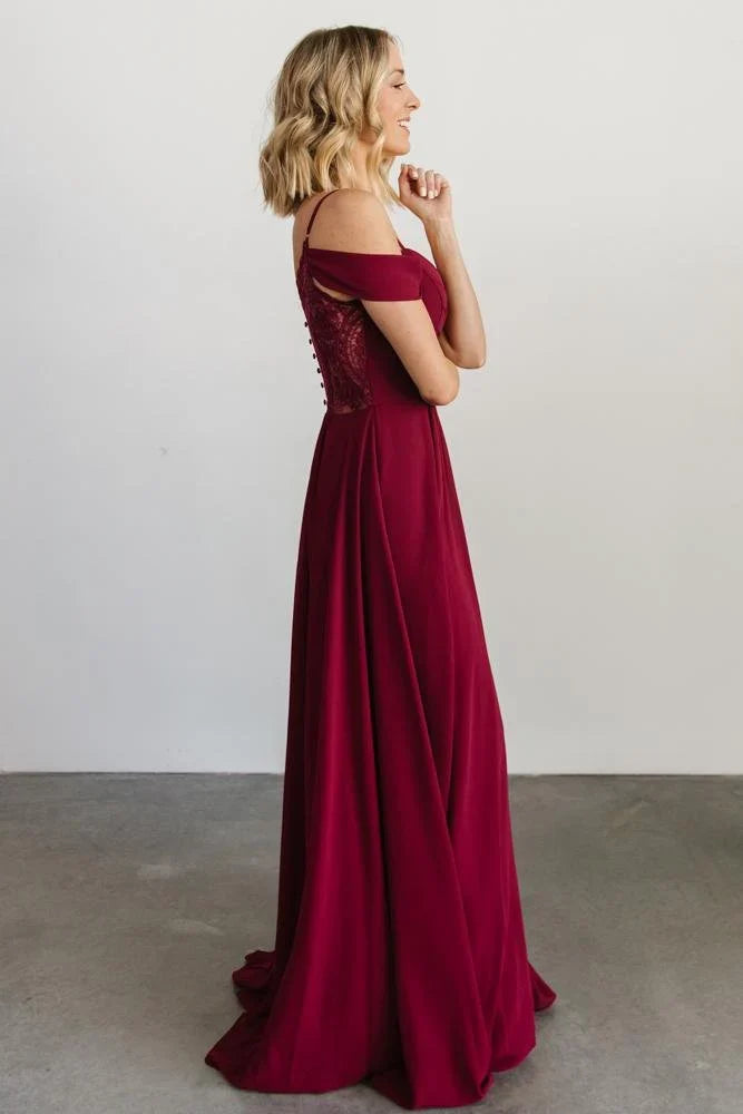 Bianca Lace Maxi Dress | Wine
