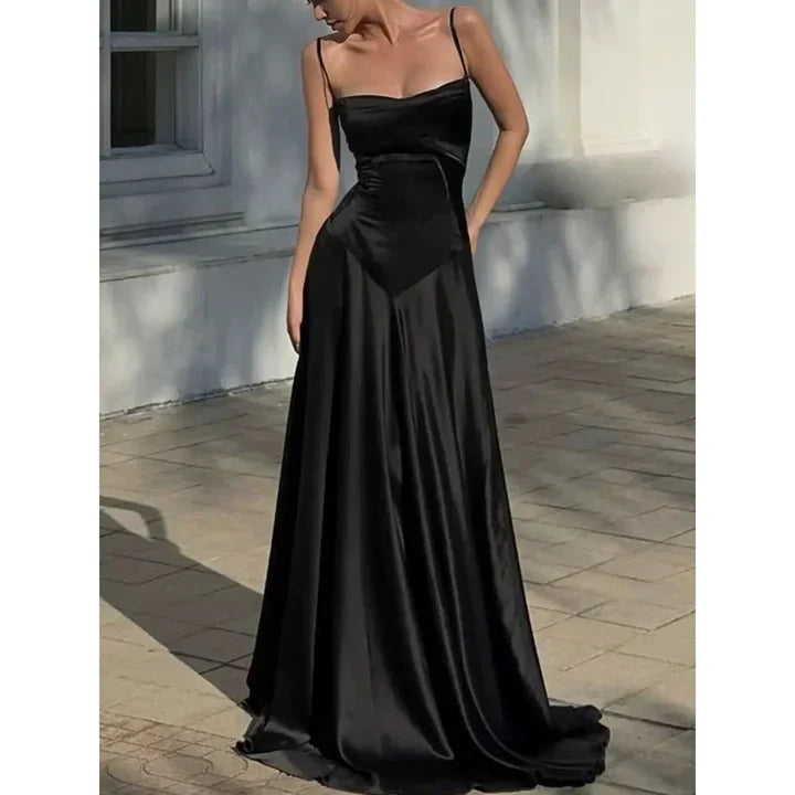 Simple Brown Spaghetti Straps A Line Prom Dress Party Dress SH1379