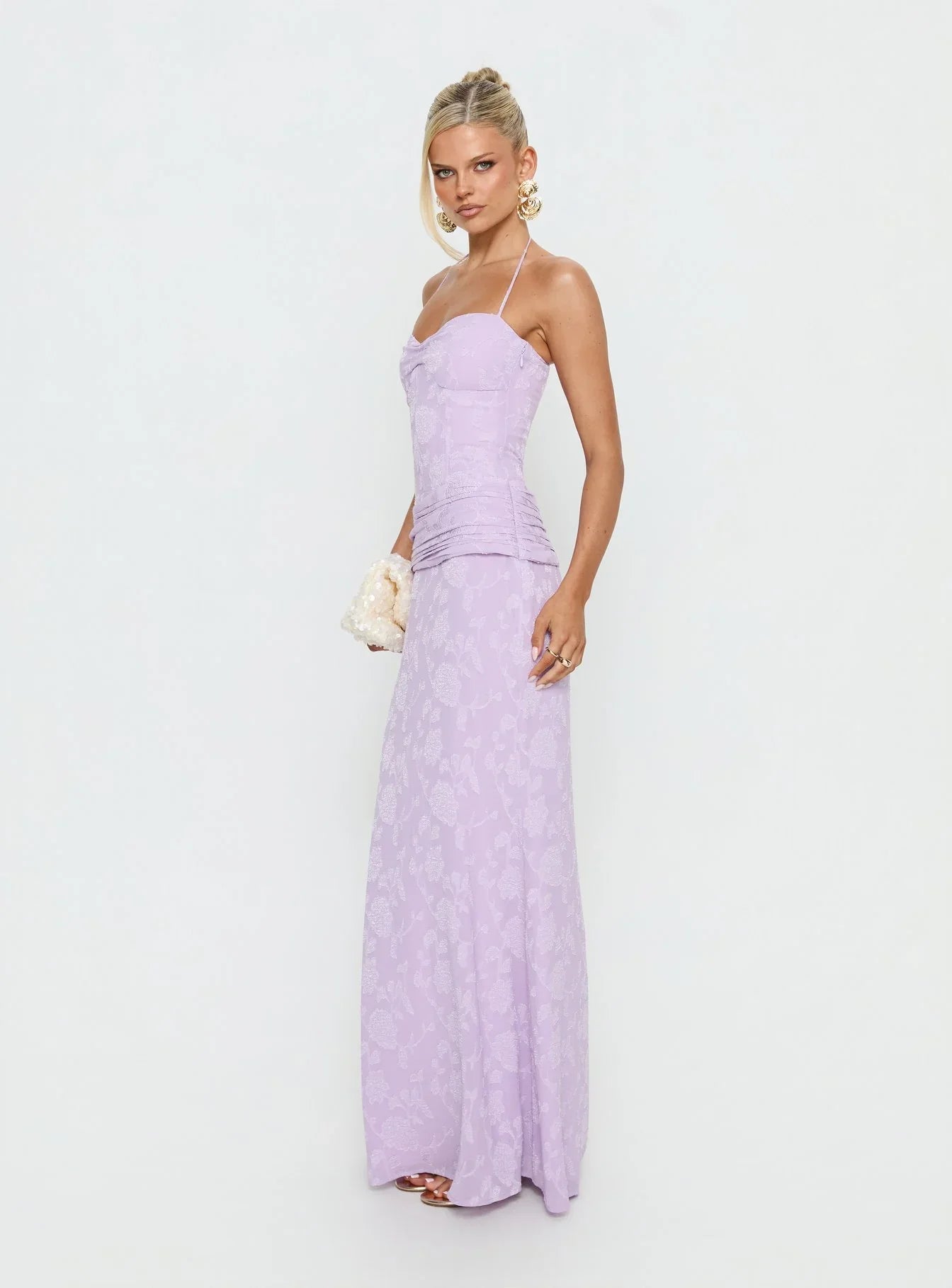 Love From Portofino Corset Maxi Dress Lilac