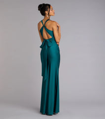 Adrianne Plunge Bow Mermaid Formal Dress