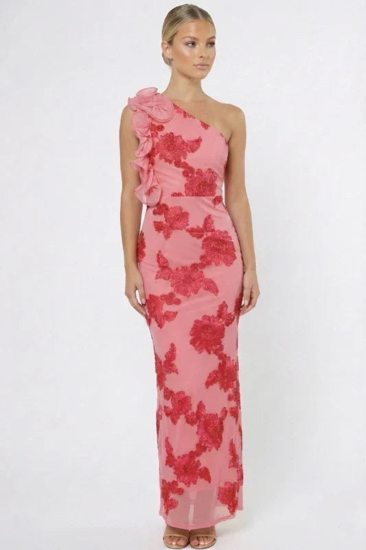 Bougainvillea One Shoulder Maxi Dress
